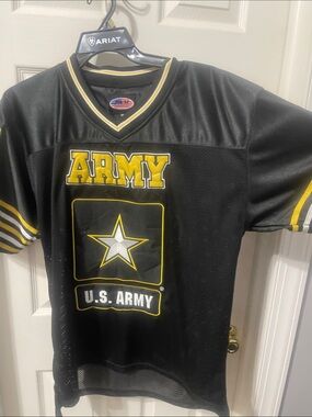 Army Logo Black and Yellow Men’s Football Jersey